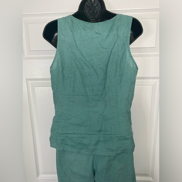 Rafaella Linen Co-Ord Set Tank Top & Wide Leg Pants Size 10 - Picture 4 of 9